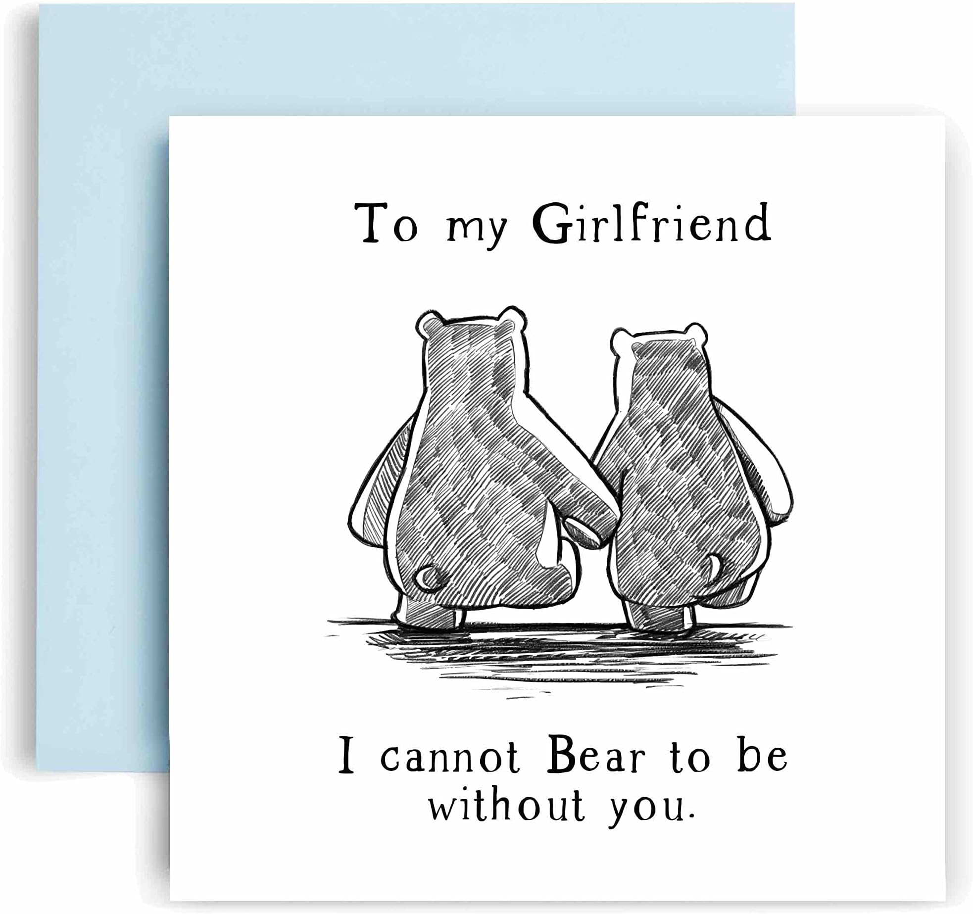 Huxters Sweet Anniverary Cards for Girlfriend women - I Cannot Bear to be Valentines and Birthday Card for him - Girlfriend Birthday Card and valentines 1.48cm (Girlfriend)
