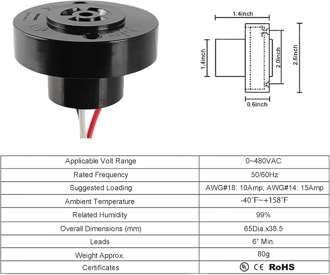 Sensor fotocelda para luz con bloqueo, 1 unidad miniatura 5