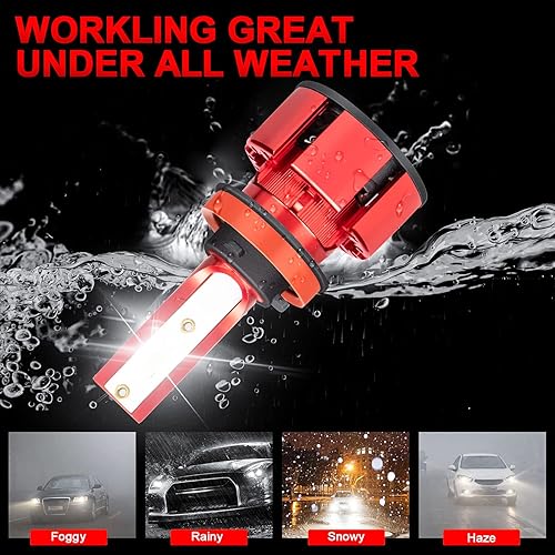 Miniatura 6 de OOTBVVL Compatible con bombillas LED para faros delanteros Nissan Rogue (2015-2020), haz alto H9 + haz bajo H11 + bombillas antiniebla H8, combo de