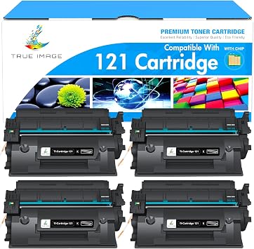 TRUE IMAGE 121 Black Toner Cartridge Compatible Replacement for Canon 121 CRG-121 CRG121 for Canon imageCLASS D1620 D1650 High Yield Ink Printer 4 Pack