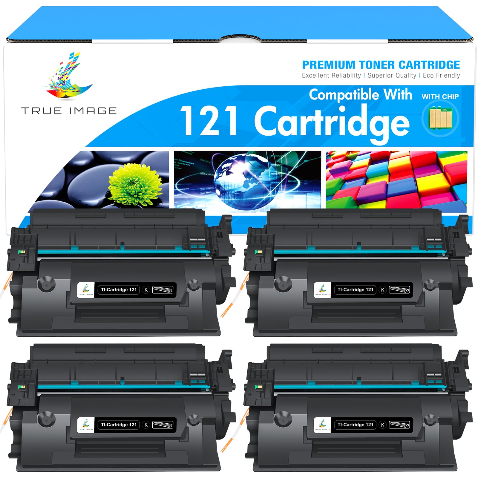 Compatible Toner Cartridge Replacement for Canon 121 CRG-121 CRG121 for Canon imageCLASS D1620 D1650 High Yield Ink Printer (Black, 4-Pack)
