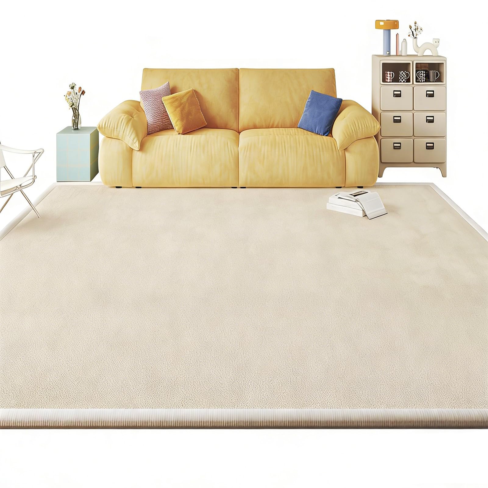 Atemrdsye Memory Foam Mat, Extra Thick Area Rug 2cm for Kids Living Room Baby Playroom Crawling Carpet with Non Slip Play Mat Floor Toddler Nursery Carpet 150 x 200 cm