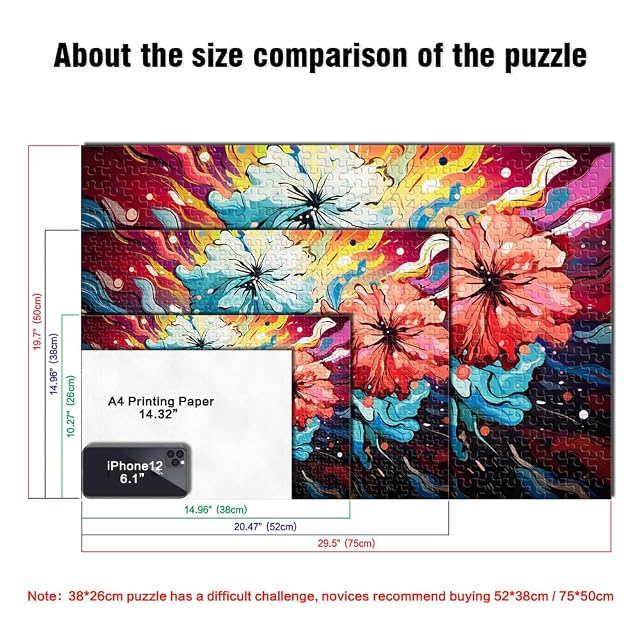 Foto 4 de 7 de Puzzle de flores para pintar puzles para adultos, 1000 rompecabezas de 10,27 pulgadas x 14,96 pulgadas