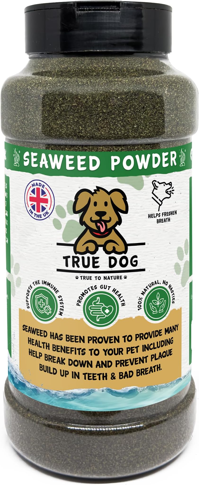 Seaweed Powder for Dogs 600g | 100% Natural Ground Kelp Supplement for Dogs & Cats - Shaker Tub