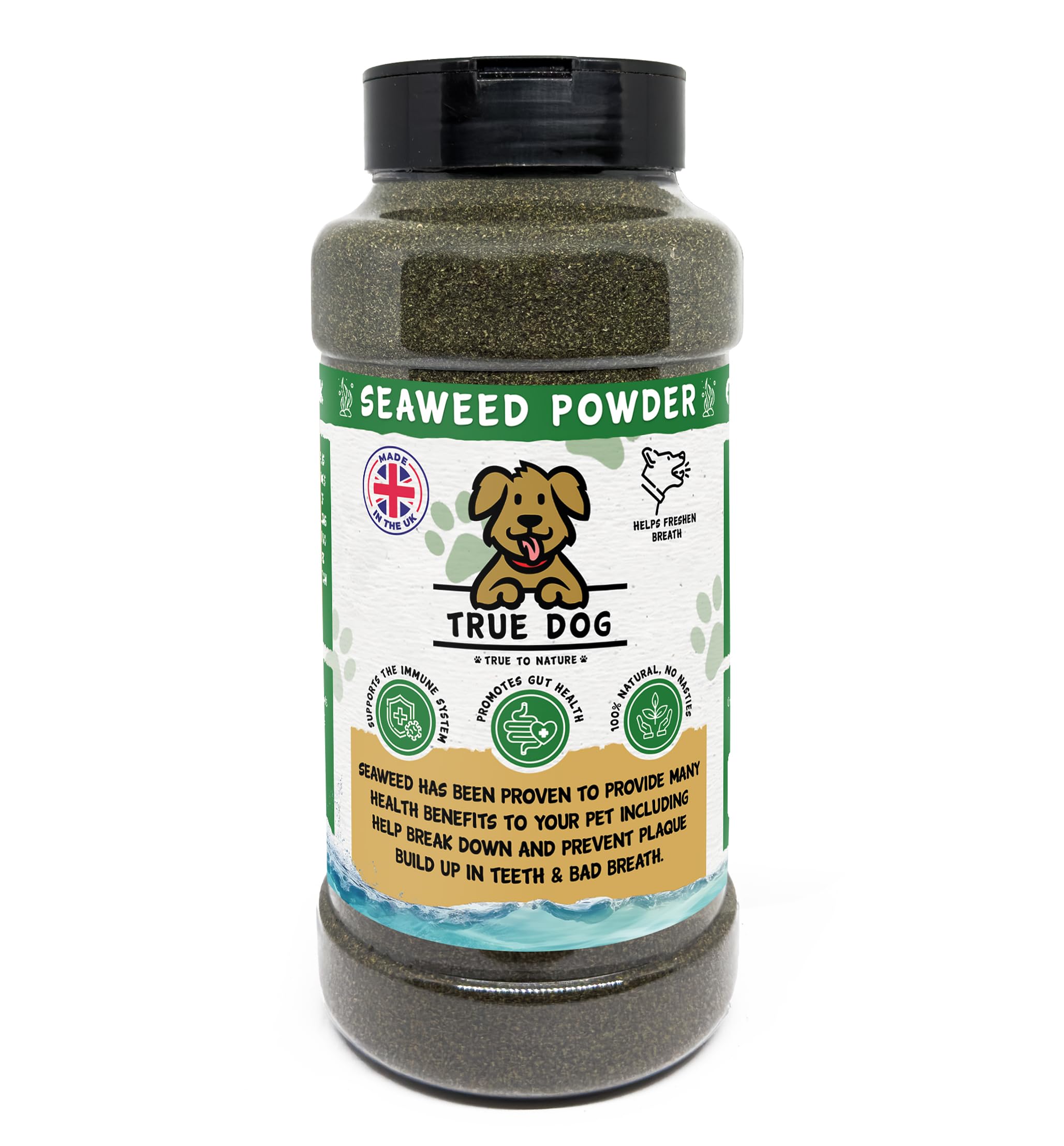 Seaweed Powder for Dogs 600g | 100% Natural Ground Kelp Supplement for Dogs & Cats - Shaker Tub