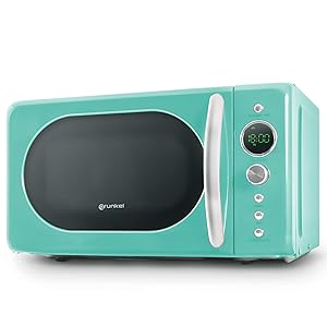 Grunkel - Microondas de 20L de capacidad MW-20 con diseño vintage y 5 niveles de potencia - Función de descongelación y temporizador - 700W (Azul Agua)