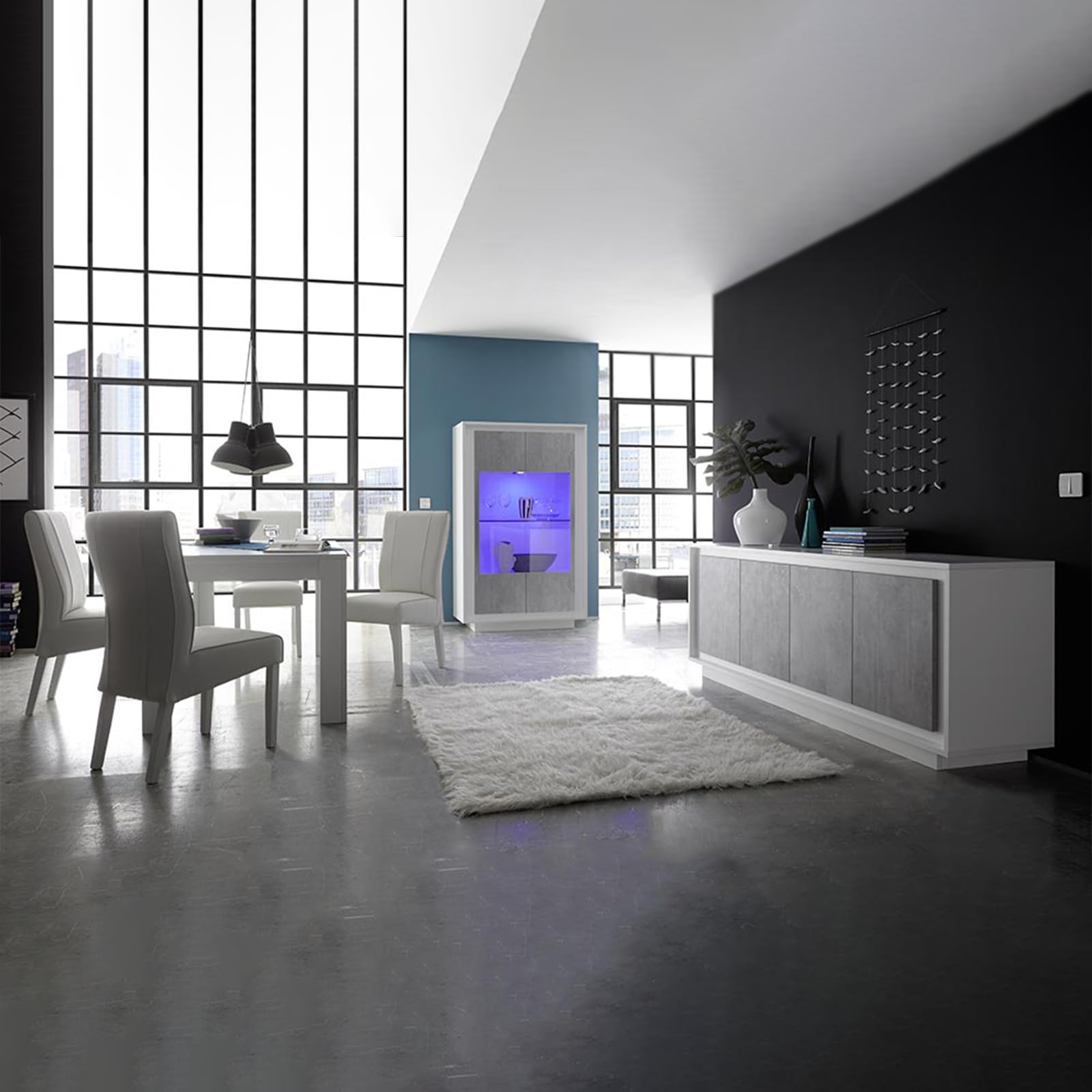 Libreria Divisorio VidaXL Grigio Cemento 100x24x94 Cm - 3 Ripiani, Legno Multistrato Resistente | Per Soggiorno, Ufficio O Come Separé - Foto 9