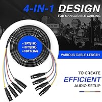 Vista 6 de Phenyx Pro True Diversity Dual Wireless Microphone Set PTU-2U Bundle Con 3Ft XLR Snake Cable PTA-0040-XLR