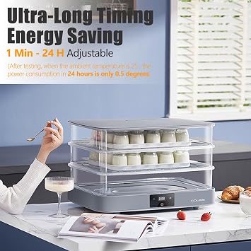 Multi Purpose Double Layer Yogurt Bread Fermentation Machine, Pizza Dough Fermentation Kit, Baking Temperature Control Fermentation Box, 24 Hour Timer