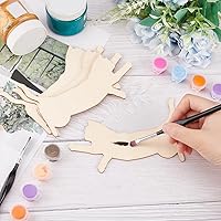 Vista 3 de OLYCRAFT 4 piezas de madera sin terminar, rebanadas de madera en blanco recortadas para gatos de 5.8 x 4.3 pulgadas para manualidades, decoración