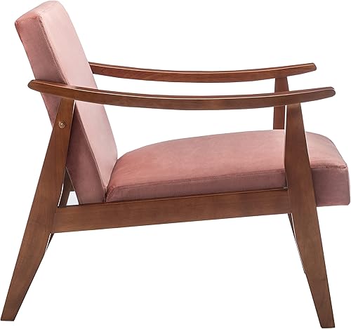 Miniatura 5 de Silla decorativa con tapicería de terciopelo y marco de madera maciza, muebles de sala de estar clásicos de mediados de siglo para asientos