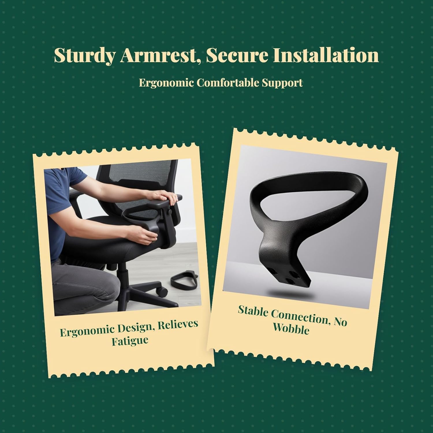 Set of 2 Replacement Armrests for Office and Computer Chairs