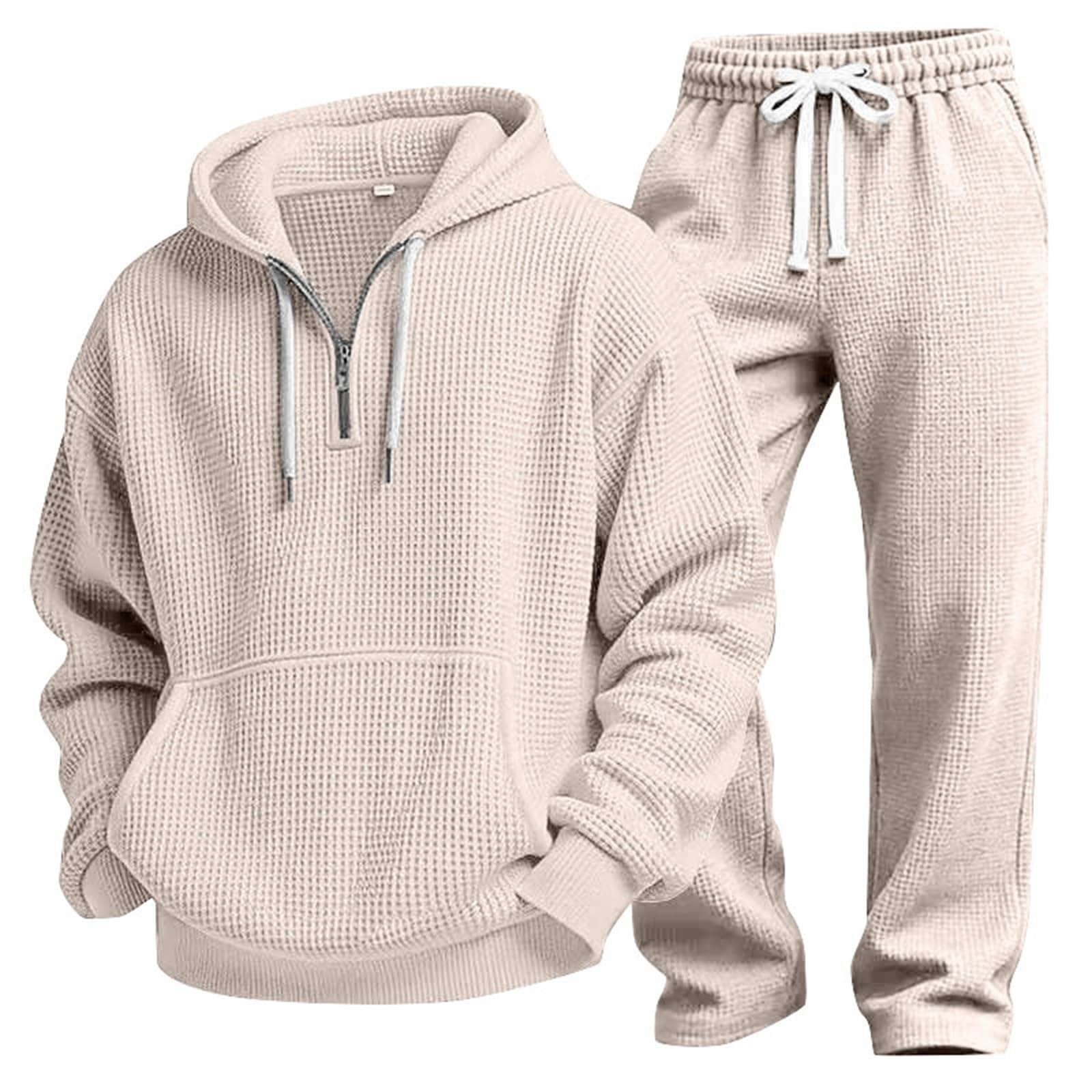 Conjunto de chándal para hombre, casual, 2 piezas, sudadera con