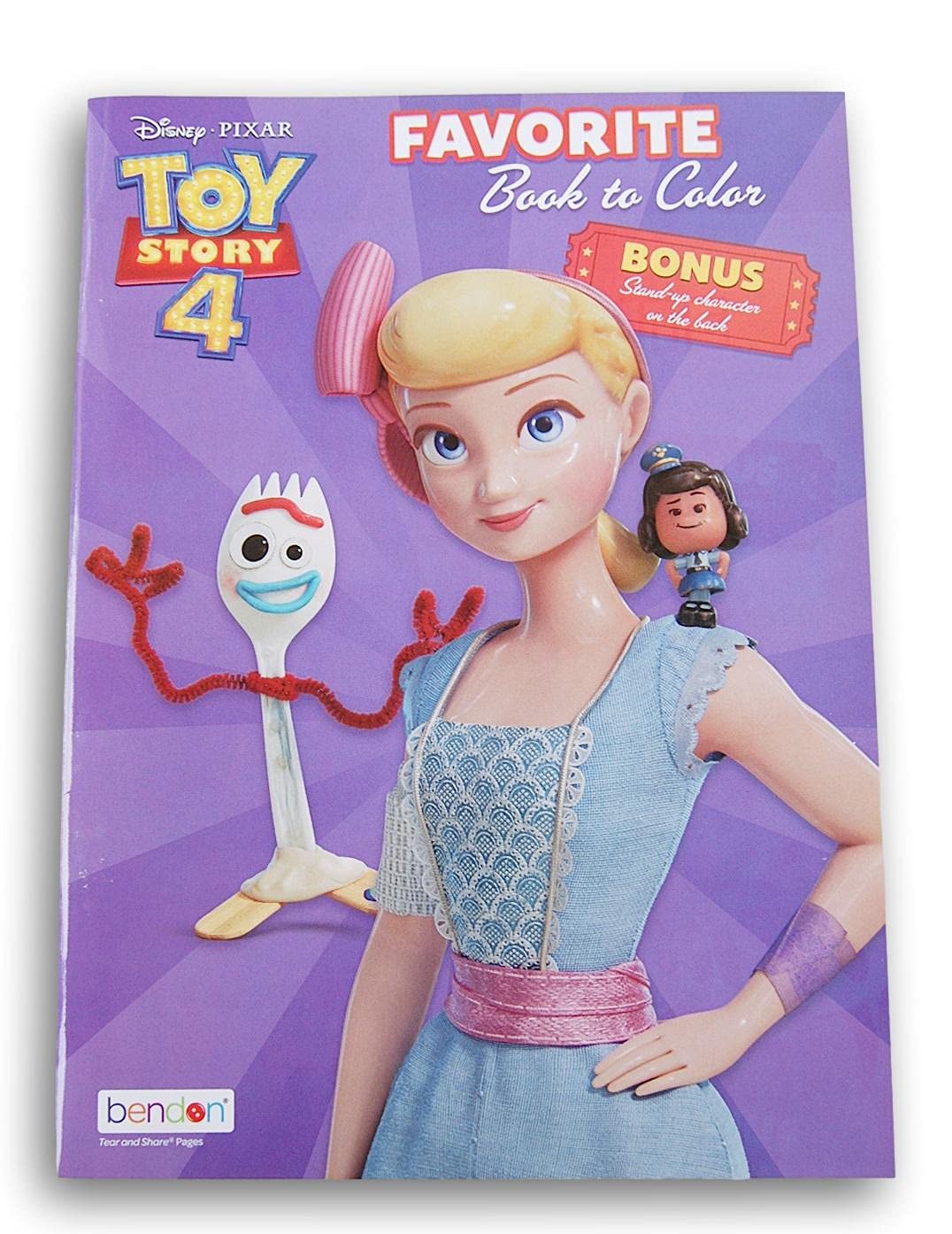 Toy Story 4 Favorite Book to Color - 32 Pages with Bonus Stand-Up Giggle McDimples on The Back, Multi, Small