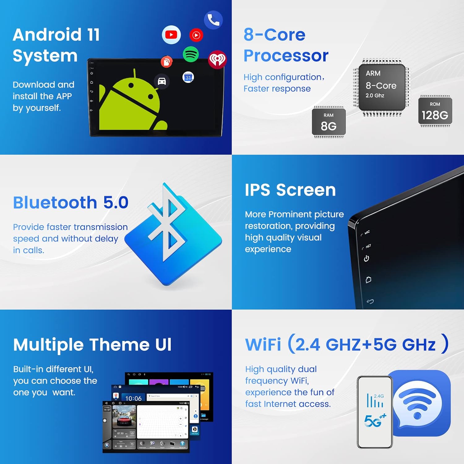 Android13 Car Stereo for Dodge Ram 1500 2500 3500 2013 2014 2015 2016 2017 2018 Radio Player, 8+128GB 8Core IPS Screen with GPS Navigation Built-in Car-Play Android Auto, DSP, Blue-Tooth Head Unit