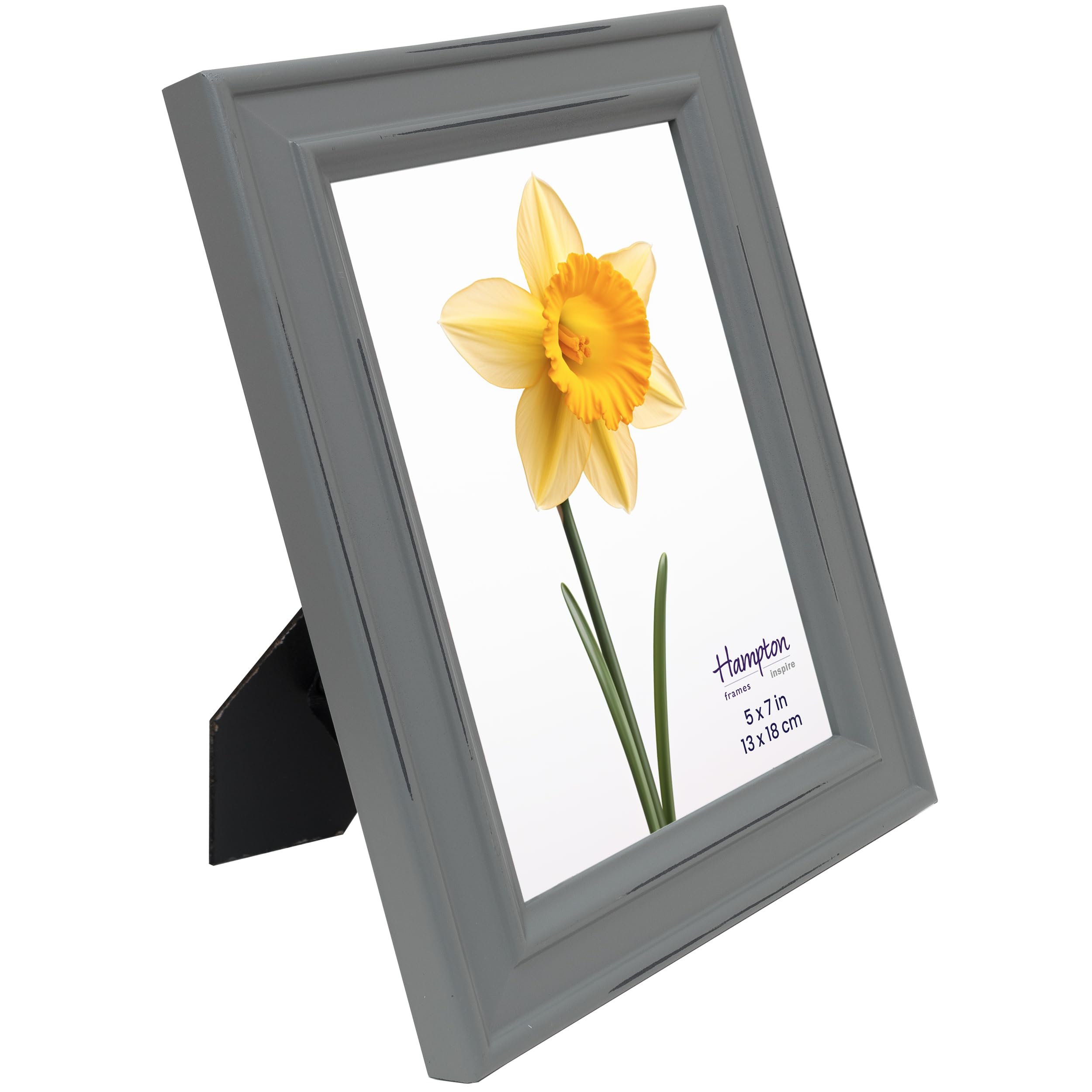 Hampton Frames | Cornice portafoto Paloma | 15x20 cm, bianco, legno effetto shabby chic | retro nero con clip girevoli, da parete o tavolo | stile elegante per foto