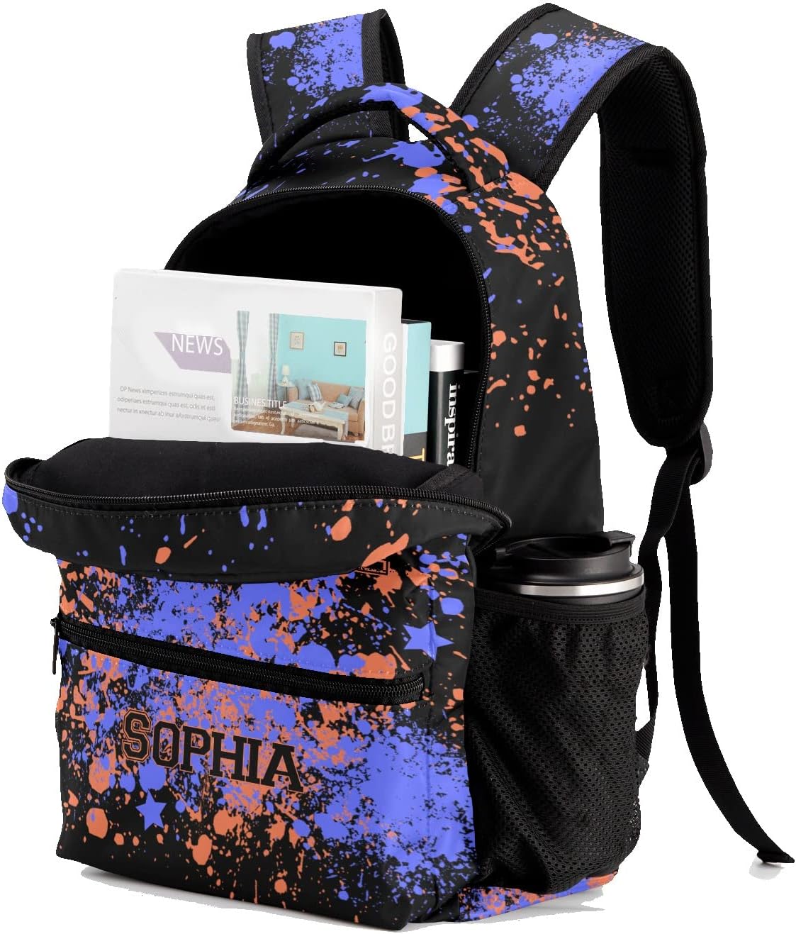 Custom Watercolor Cheerleader Cheer Coach Personalized Causual Shoulder Bag Sports Leisure Camping Backpack for Women Men