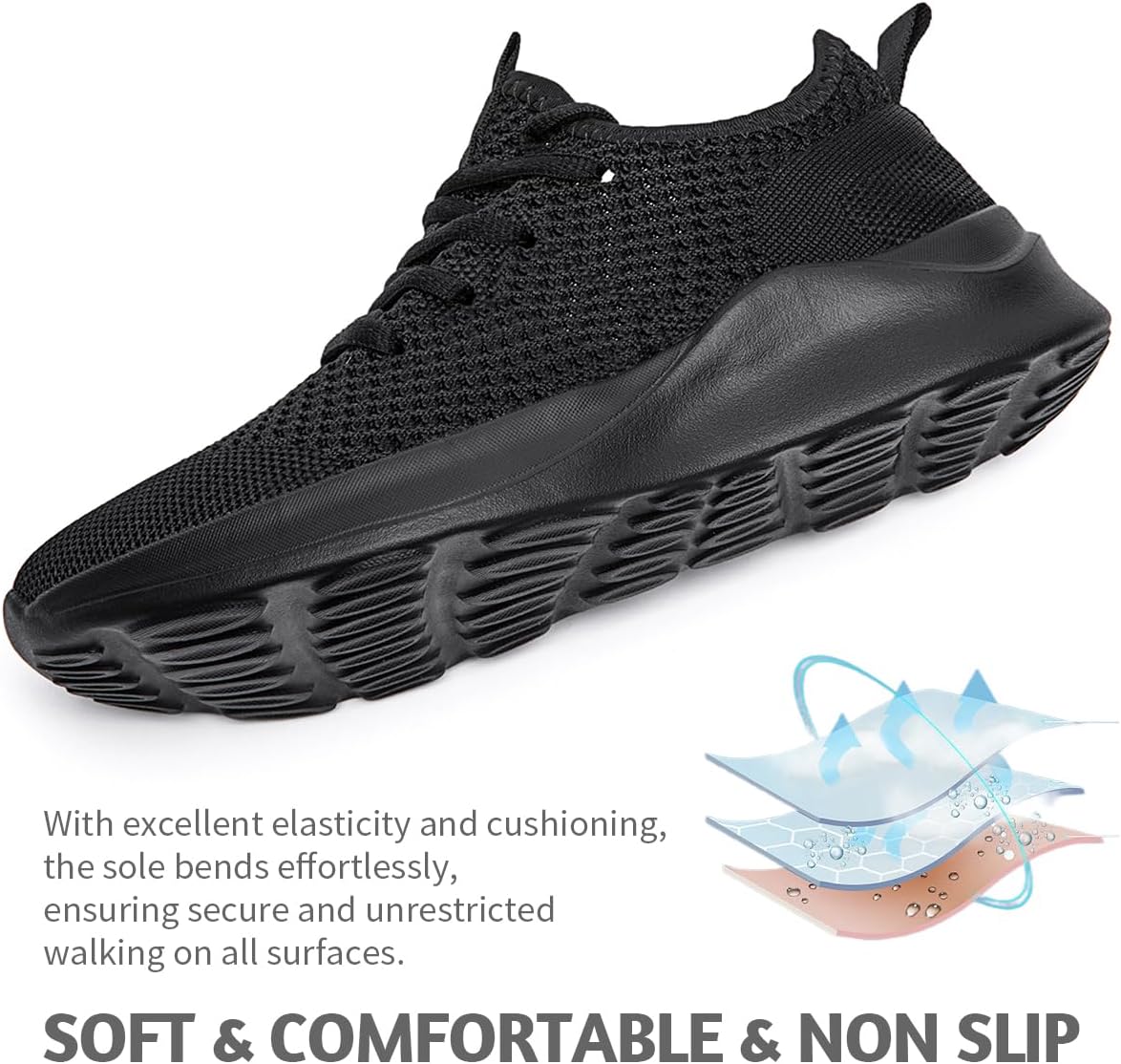 XKOWUO Men's Running Walking Shoes Sneakers Tennis Fitness Athletic Shoes Non Slip On Sports Casual Workout Shoe Lightweight Comfortable Gym Fashion Breathable Mesh Trainer - Image 3