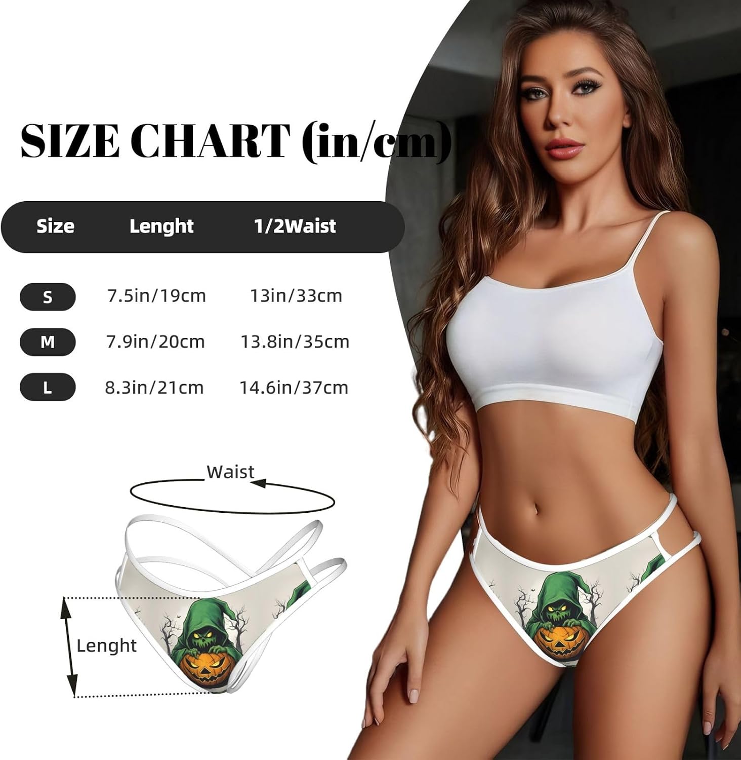 Green Ghost Horror Halloween Pumpkin 1 Print Sexy Underwear G String Thongs For Women Low Rise No Show Workout Panties For Sports And Yoga