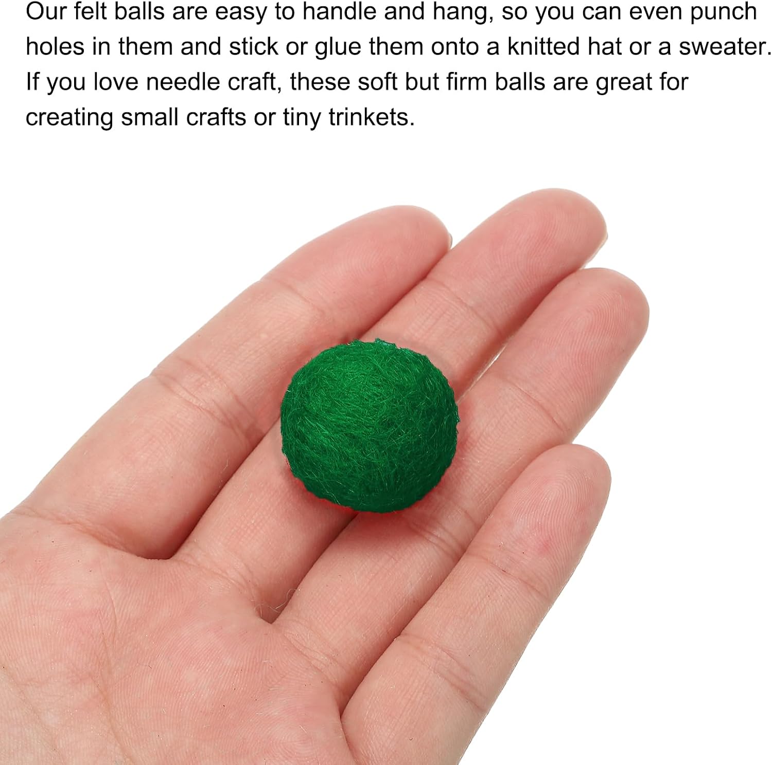 PATIKIL Wool Felt Balls Beads Wool Felting Pom 2cm 20mm Forest Green for Home Crafts Handcrafts Project DIY Pack of 5 image 4