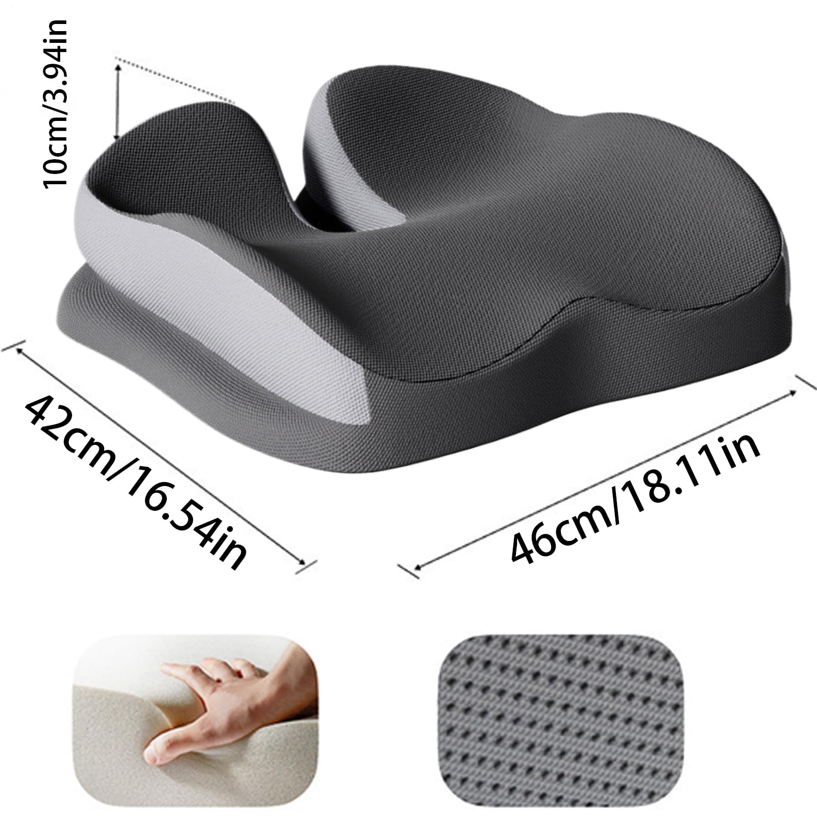 Cojín de asiento ortopédico, cojín de asiento con de presión Almohadilla | Cojín de asiento para coxis, liberación de presión, cojín ergonómico de soporte para silla