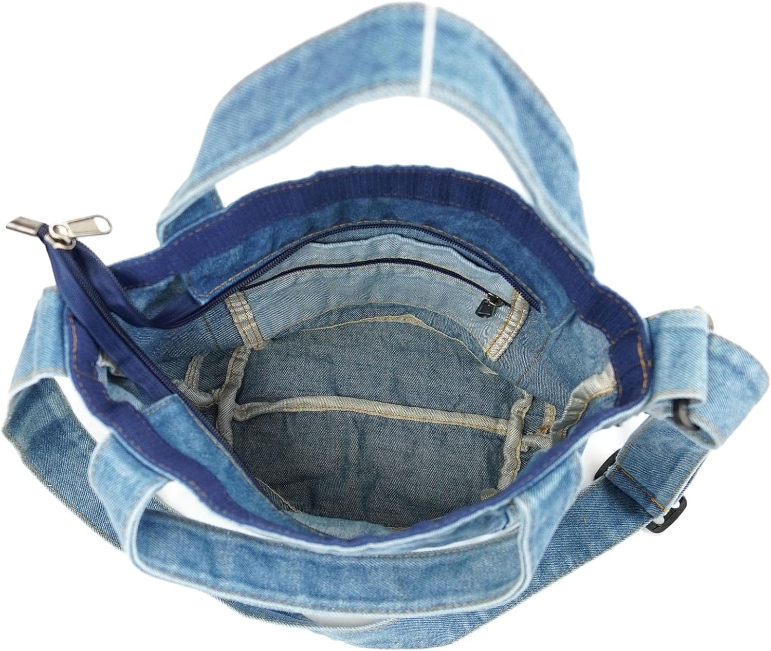 YunZh Denim Purse Jean Tote Bag for Women，Crossbody Shoulder Weekend Bags Denim Purses and Handbags - Image 4