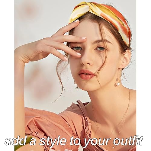 Miniatura 3 de BEGOOD Diademas para mujer, diseño de cachemira, banda ancha anudada para mujer, diseño de moda, diadema con nudo cruzado, accesorios para el