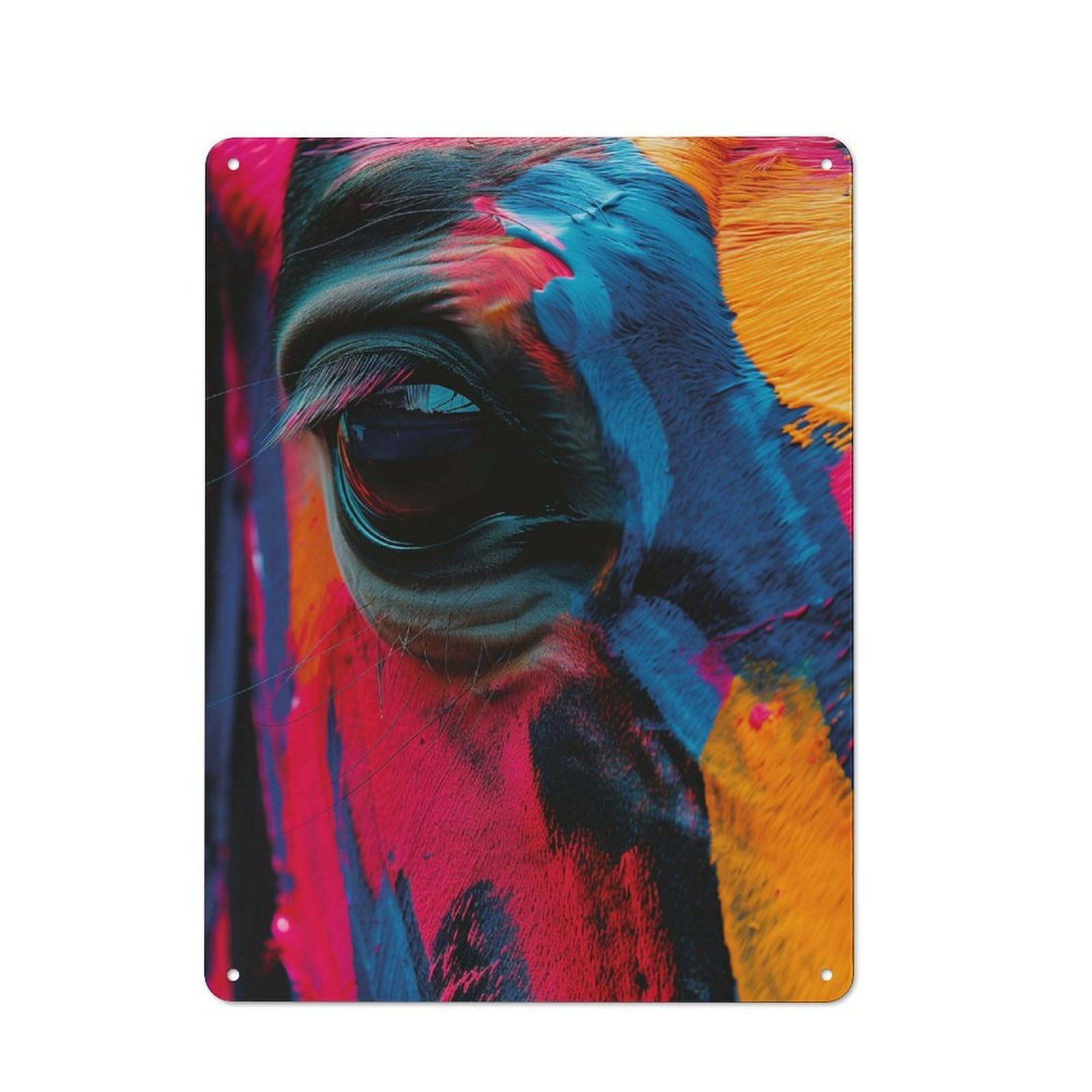 Junmoney Horse Eye Abstract Art Simple Retro Tin Sign 40X30cm, Study Room Decor For Home Office, Reading Corner Or Bedroom