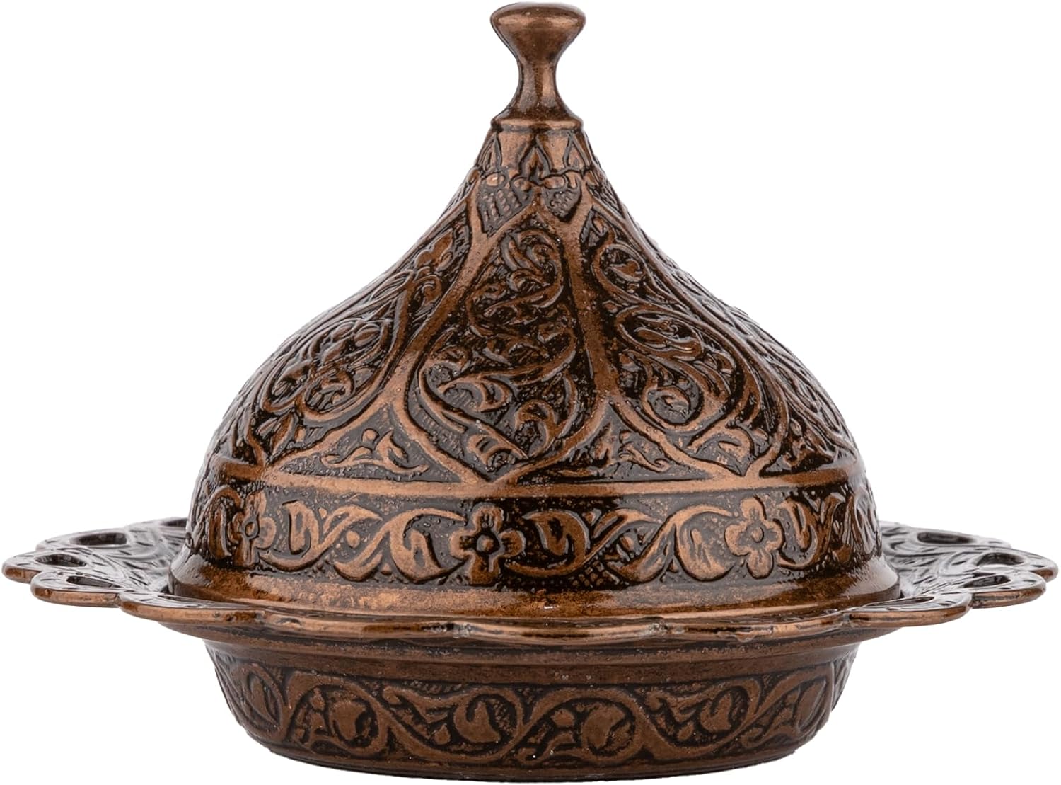 Alisveristime Ottoman Turkish Greek Arabic Espresso Coffee Cups with Saucer and Lid (Set of 2) (Hilal) (Copper)