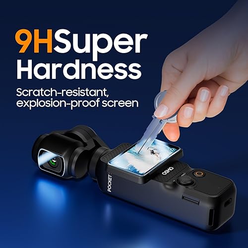 Miniatura 3 de DJI Osmo Pocket 3 - Protector de pantalla y protector de lente, 2 unidades, vidrio templado, dureza 9H, resistente a los arañazos, ultra HD