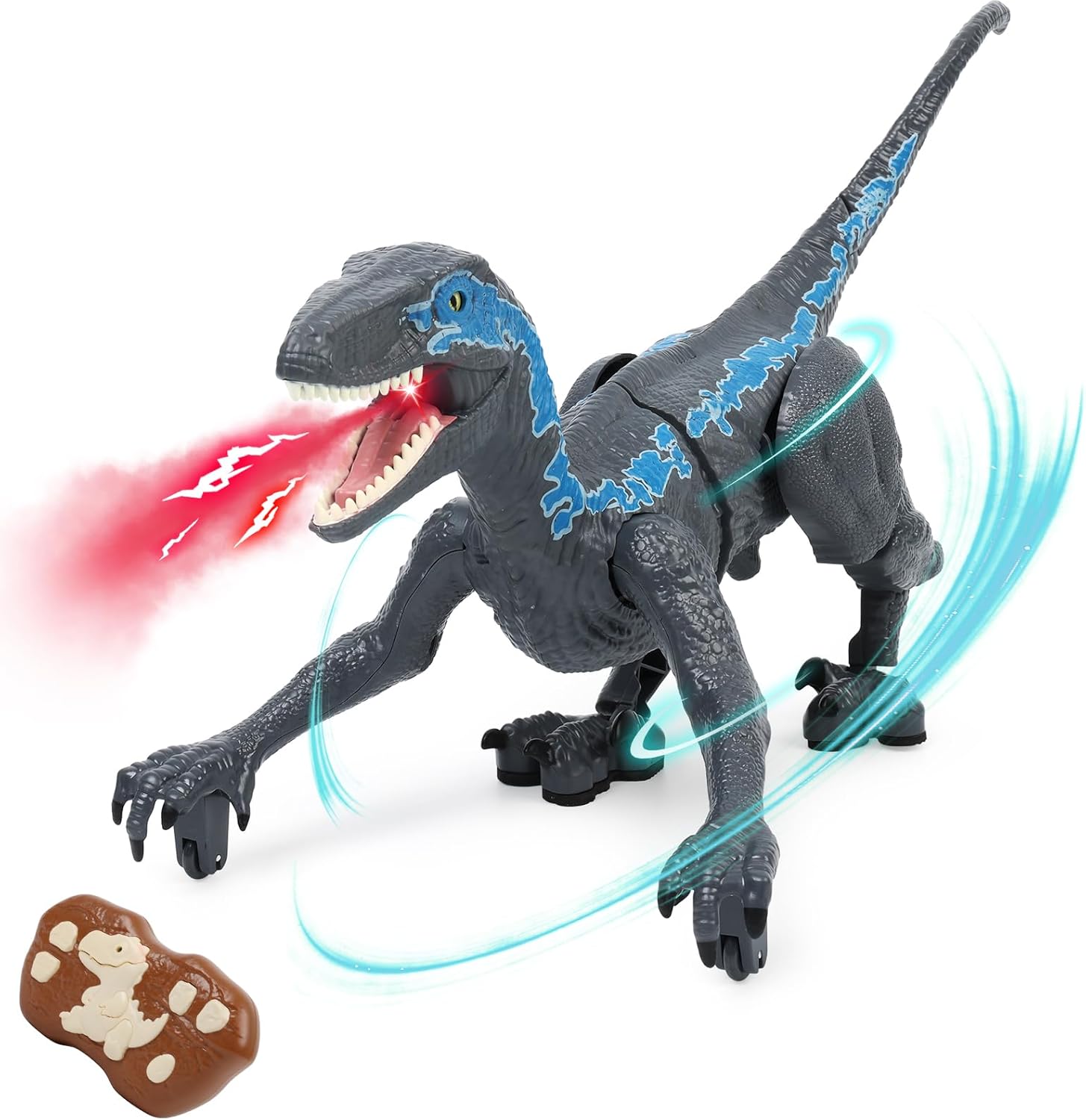 GIAT Remote Control Dinosaur - Birthday Gift for Boys 6 7 8 9 10 11 12 Years Old - Realistic Walking Dino Toy for Kids Ages 6-8 10-12, Electronic Dinosaur with Light, Roaring, Spray