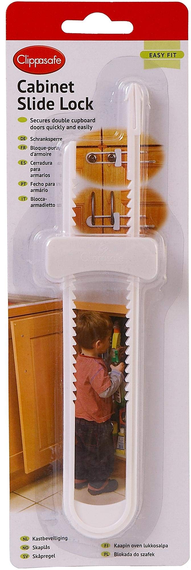 Cabinet slide lock-multifunctional Child Safety Latch Lock-Adjustable Baby Proofing Latches for Home Cabinets, Cupboard, Windows Knobs and Handles - White