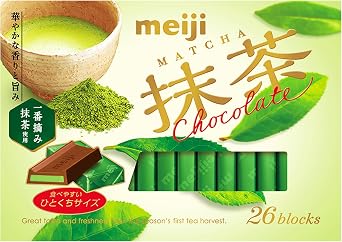 Meiji Chocolate Matcha Chocolate Box, 26 Sheets x 6 Boxes
