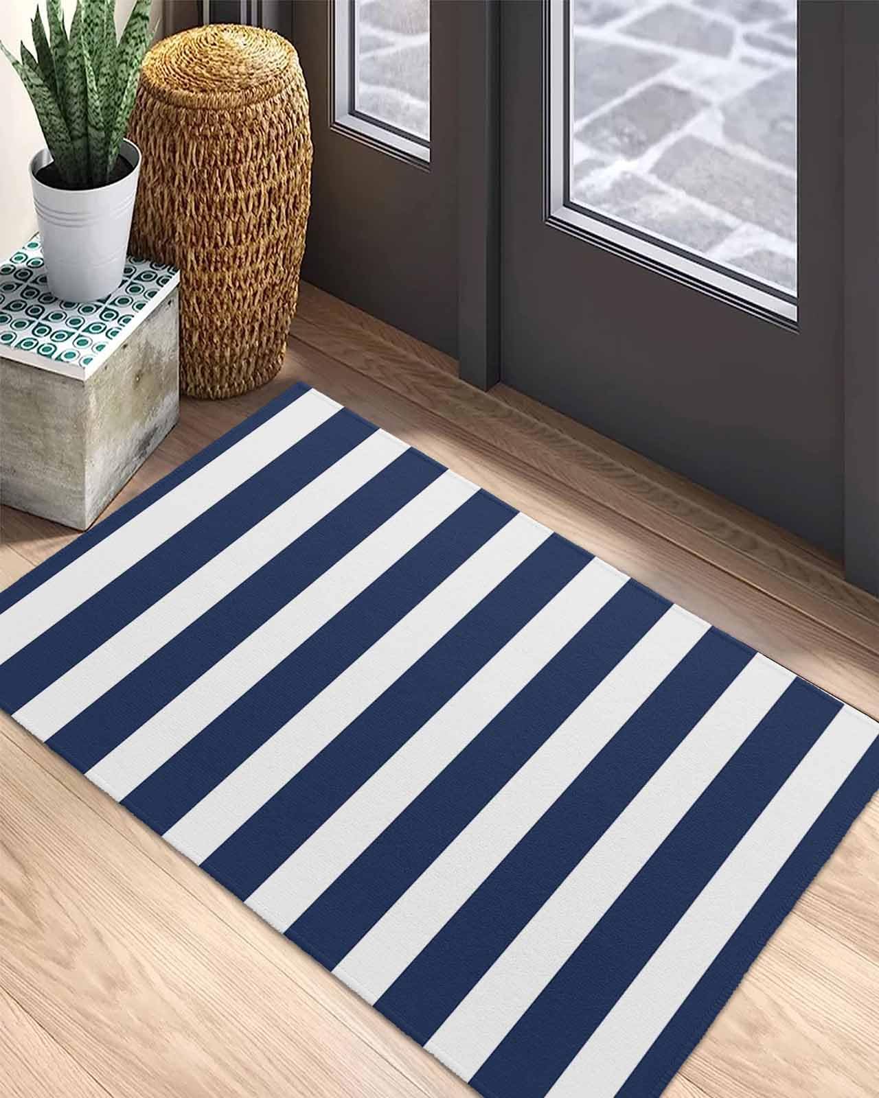 Amazon.com: Navy Blue Stripes Door Mat Indoor Welcome Mat Front