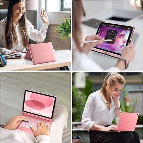 Miniatura 62 de typecase Funda táctil para iPad de 10ª generación con teclado (10.9 pulgadas, 2022) y iPad A16 (11ª generación, 2025) – Rotación de 360°, Verde