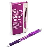 Pentel RSVP Super RT Ballpoint Pen, (1.0mm) Medium Line, Violet Ink, Box of 12 (BX480-V) – view 1