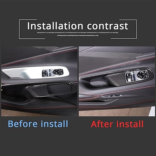 Miniatura 6 de Sekhyna Cubierta del panel de interruptor de elevación de ventana compatible con Chevrolet Corvette C8 Coupe Stingray 2020 2021 2022 2023 ABS 2