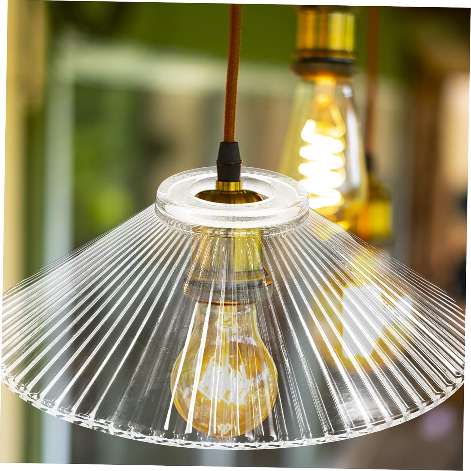 BESTonZON Pendant Light Shade Clear Hanging Lamp Cover for Chandeliers Sconces Ceiling Fixtures Stylish Minimalist Design for Home Decor