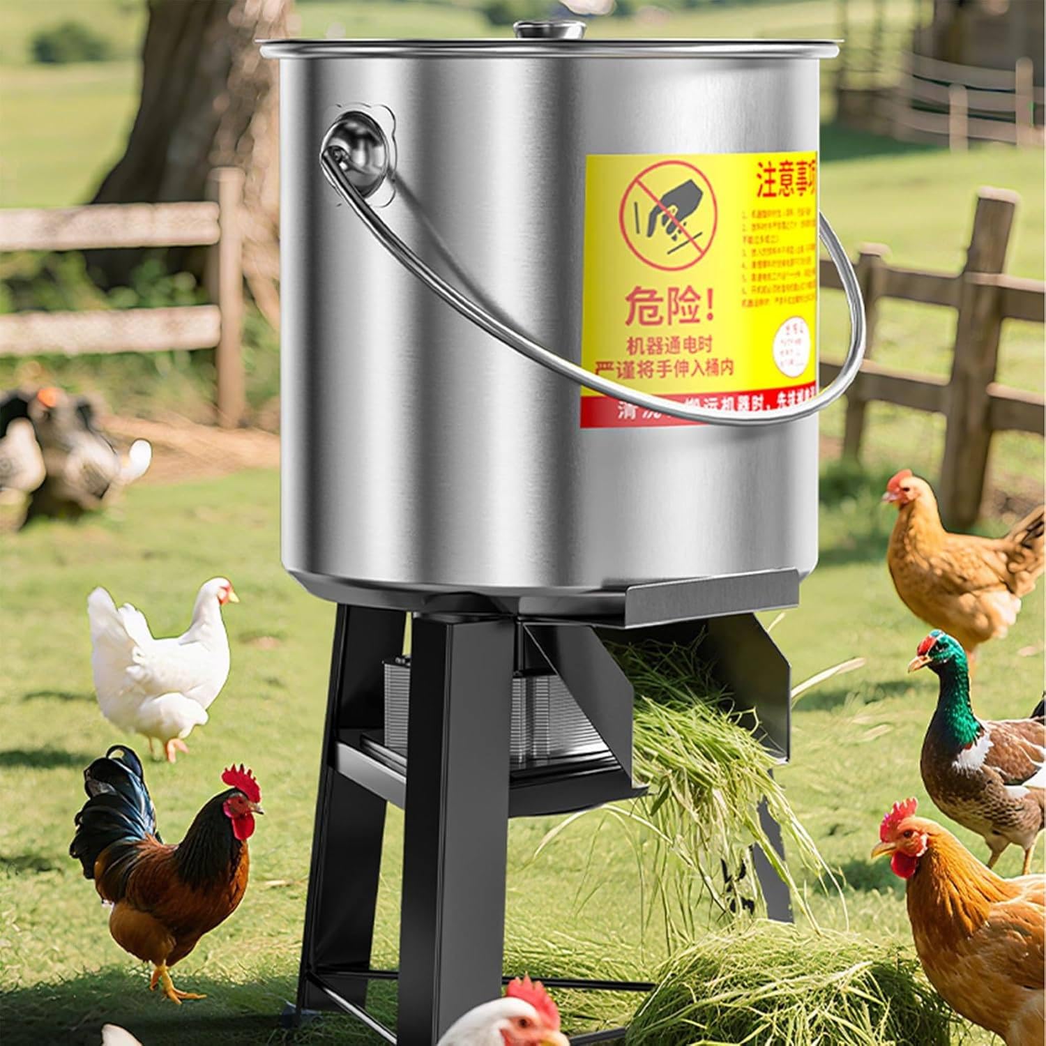 GTHTUHFD Poultry Feed Processor And Crusher With 4 Blades, 50-120Kg/H, Multi-Functional Vegetable Chopper For Farms And Livestock Breeding, 1500W,1800w