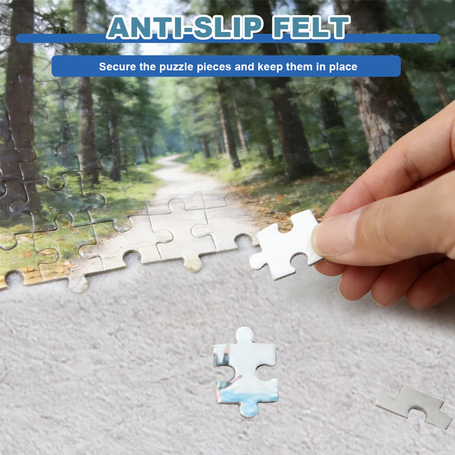 Mesa de puzle inclinable, 1000 piezas, mesa plegable con 6 cajones, con soporte de diseño 2 en 1 y tapa, rompecabezas de fieltro superligero, para puzles de hasta 1000 (gris)