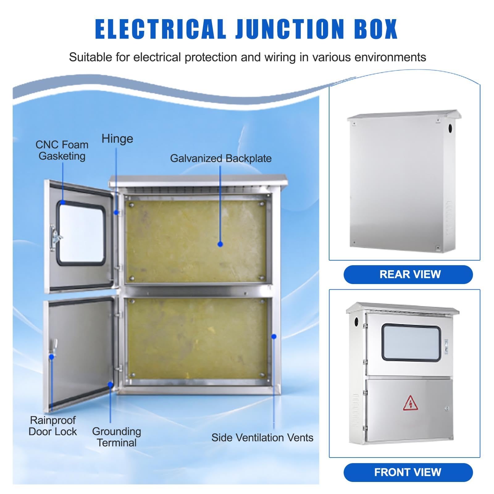 Quadro Elettrico In Acciaio Inox 304 Con Piastra Zincata & Serratura
