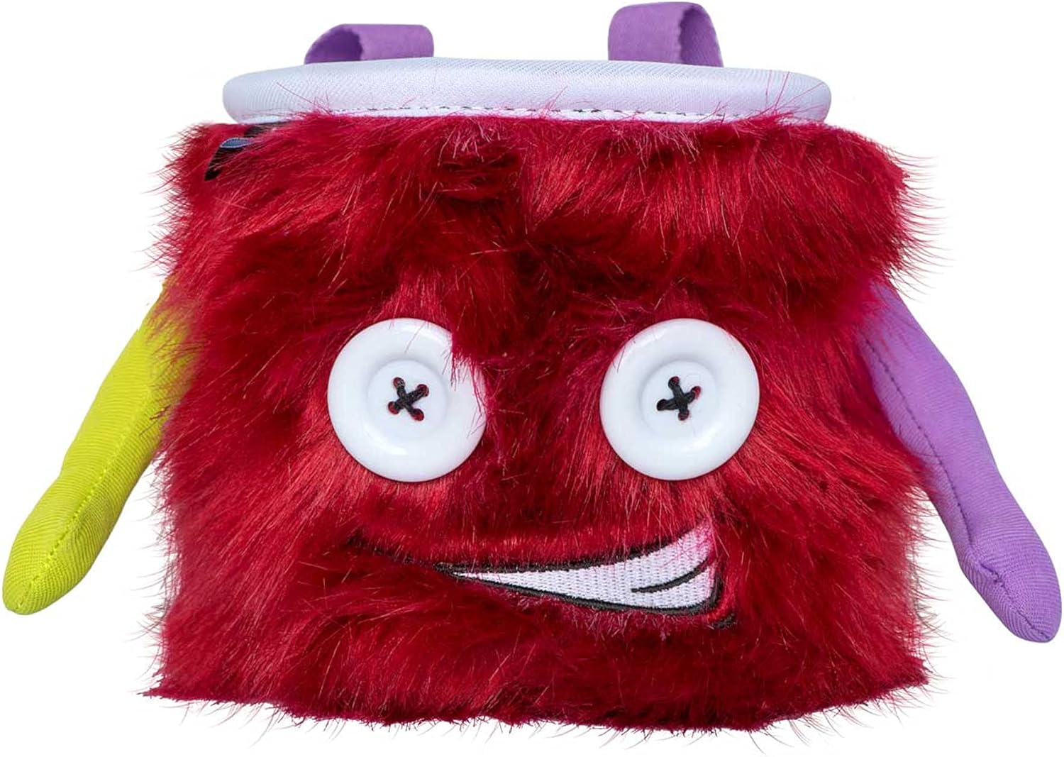 8BPLUS 8B+2101038 Bouldering Rock Climbing Chalk Bag, Mouth 4.9 Inches (12.5 cm), Hanna Noisy and Confident, Deathless Hannah Top Drawstring Closure, Belt & Carabiner, Red/Lavender/Yellow Green