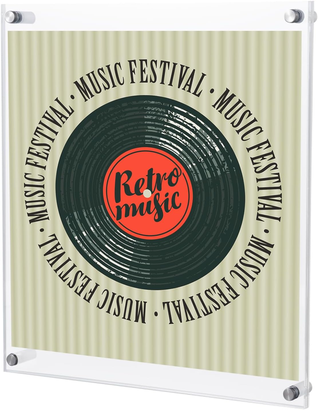 Antilope Double Album Frame for Vinyl Record Wall Mount Display Holder, Floating Clear Acrylic Frameless 12.5x12.5 Double LPs Gatefold Album Music Cover Frame for Wall Art Decor - Standoff Mount 1 Double LPs