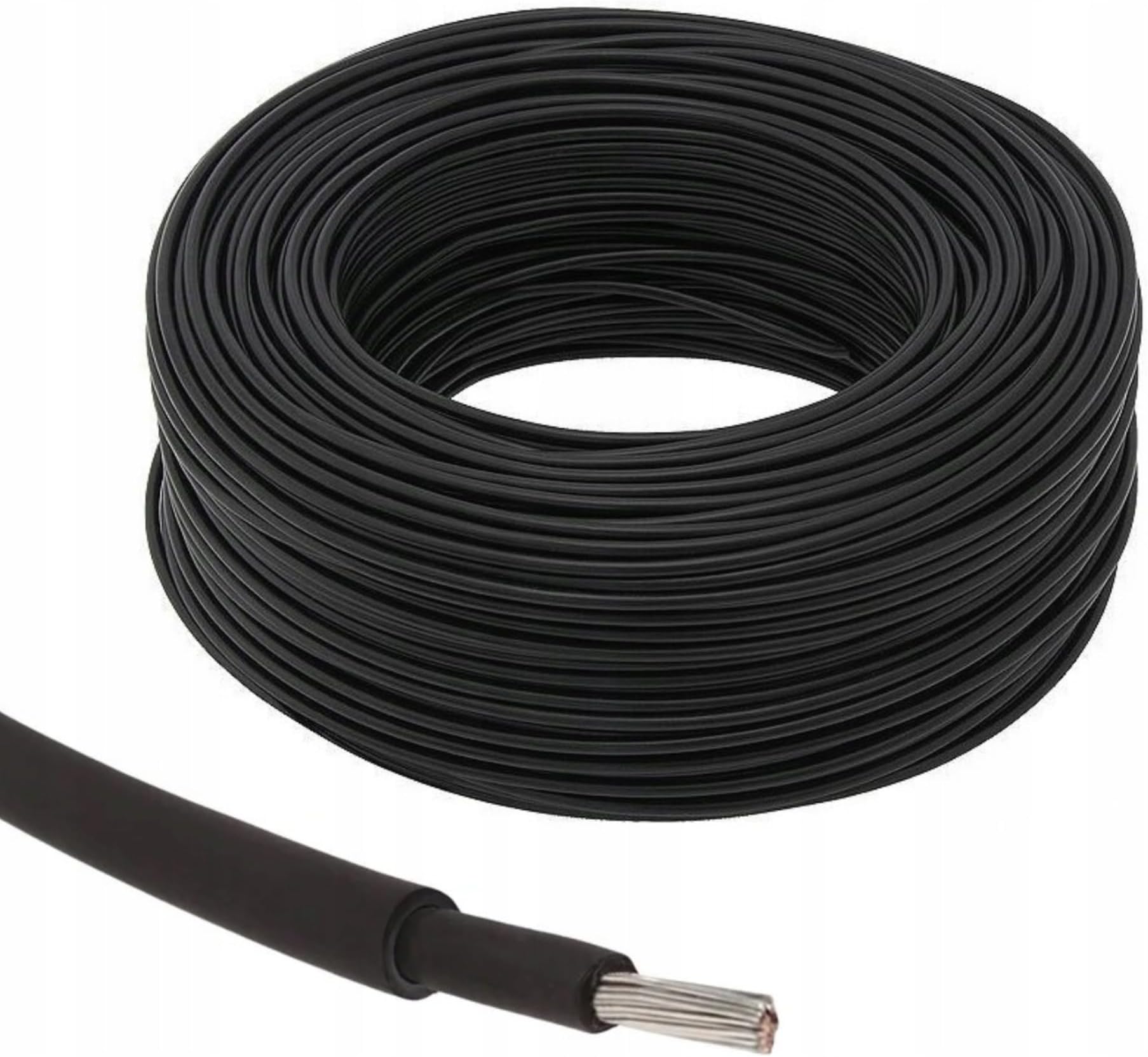 Solar Panel PV Cable DC Rated Black & Red 4mm² 6mm² 10mm² - 1800V Double Insulated Quality Wire by BMF DIRECT® (5 Metres, 10mm² Black)