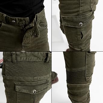 LOMENG Motorcycle Riding Pants Women with CE Level 2 Removable Armor