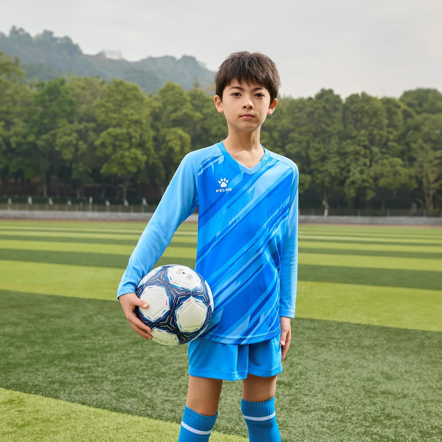 KELME Kids Goalie Shirt,Goalkeeper Jersey Padded Long Sleeve Soccer Football Training Uniform for Youth,Blue Kid Size 10 - Image 2