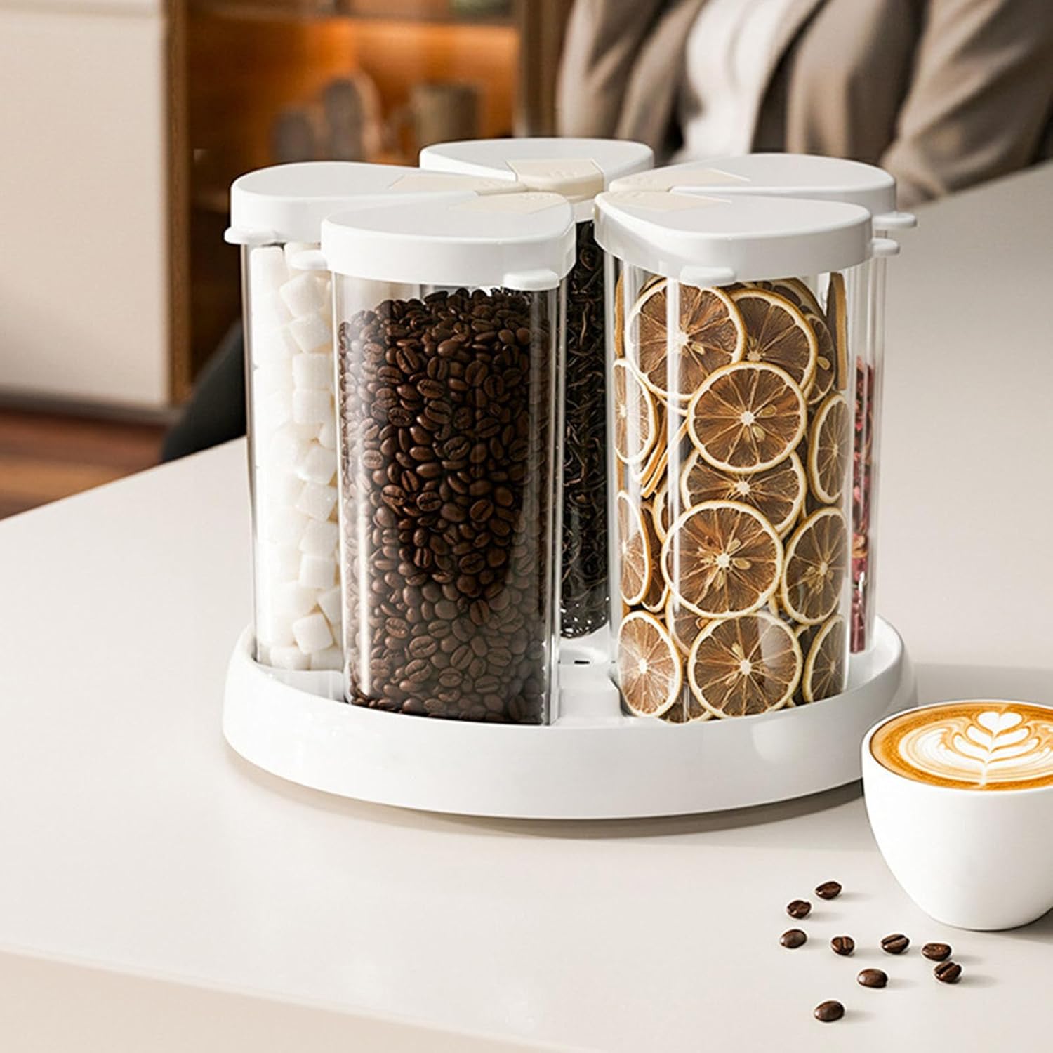 Rotating Rice Bucket Multiple Section Storage Clear Kitchen Grains Container Food Grade Materials Food Grade ABS PET PP Grains Bin