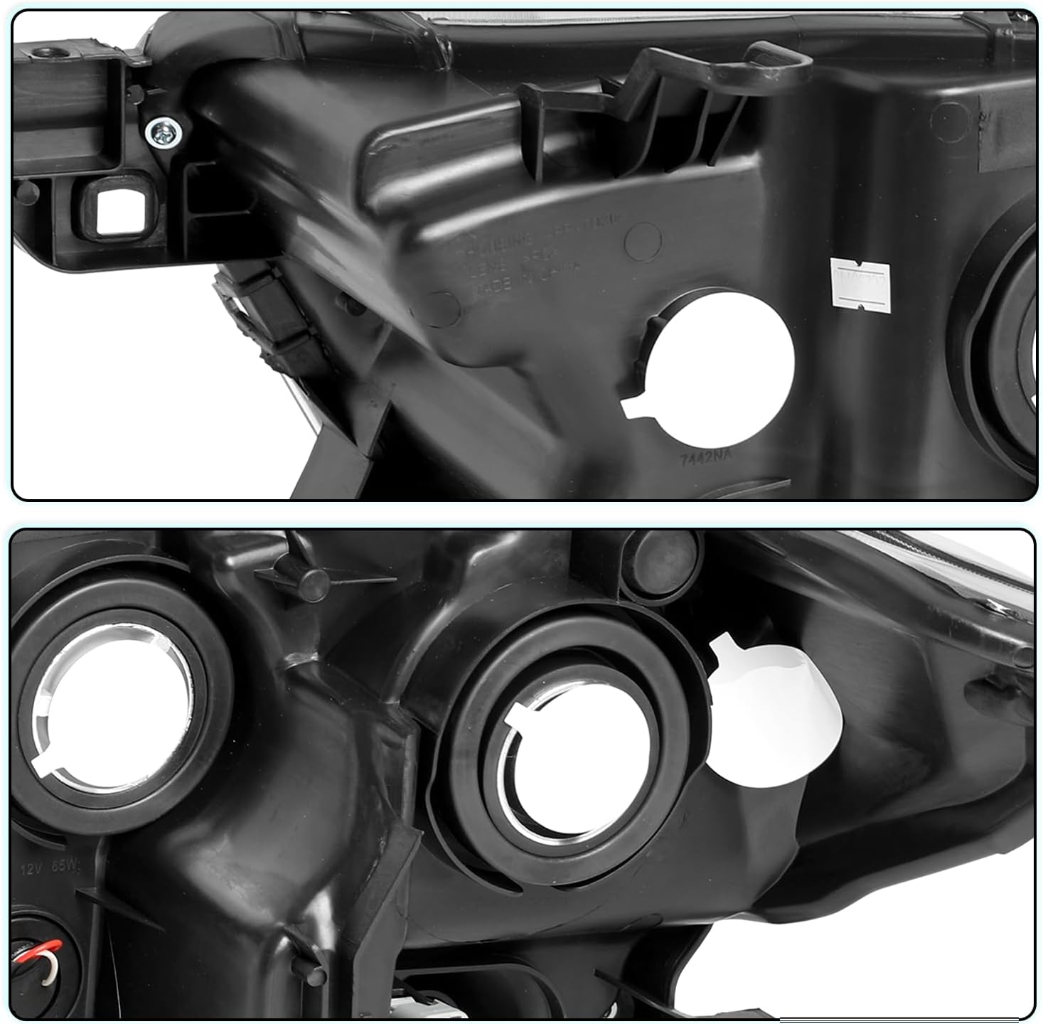 Fit For 2016 2017 2018 2019 2021 2022 Toyota Tacoma w/LED DRL Black Projector Halogen Headlights Headlamps L+R,Black Housing with Clear Reflector