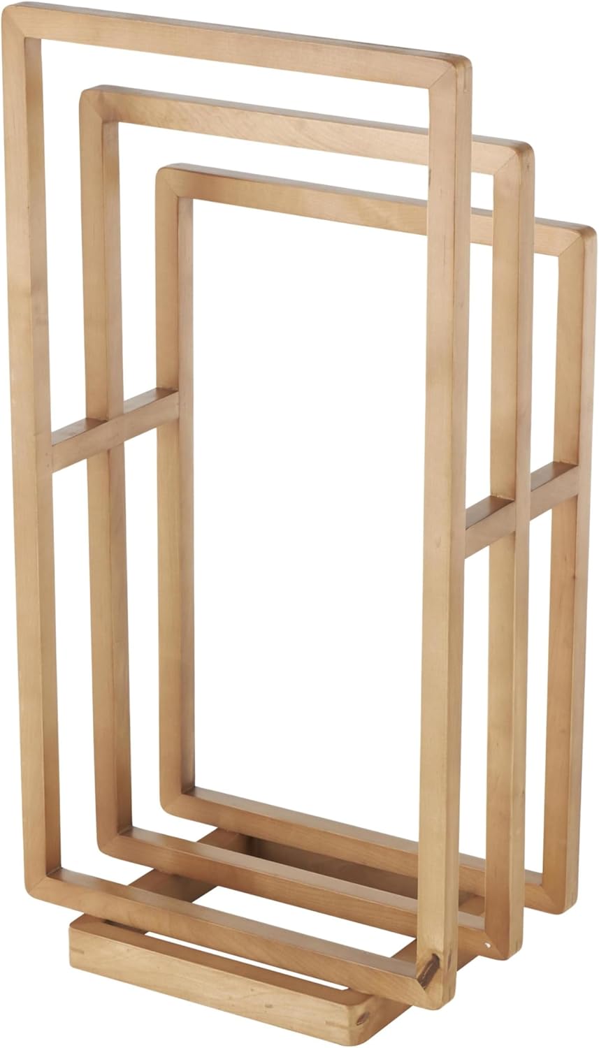 Deco 79 Wood Sleek Modern Quilt Rack, 18" x 12" x 33", Brown