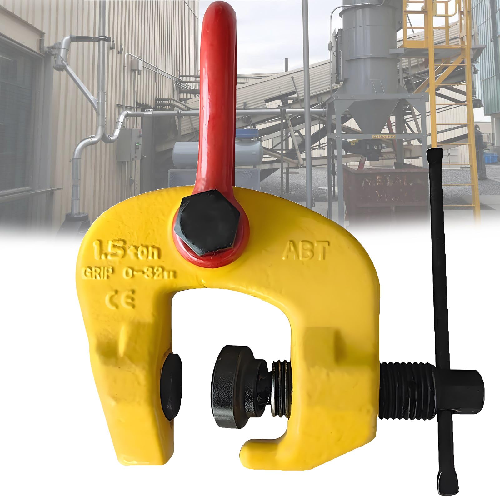 WDDBFL Screw Lifting Clamp, Heat Treated Vertical Plate Tool 4400/6600 Lbs Load Capacity, Wear Proof Jaws, Stable Hoisting for Metal Processing Building Sites 1.5T